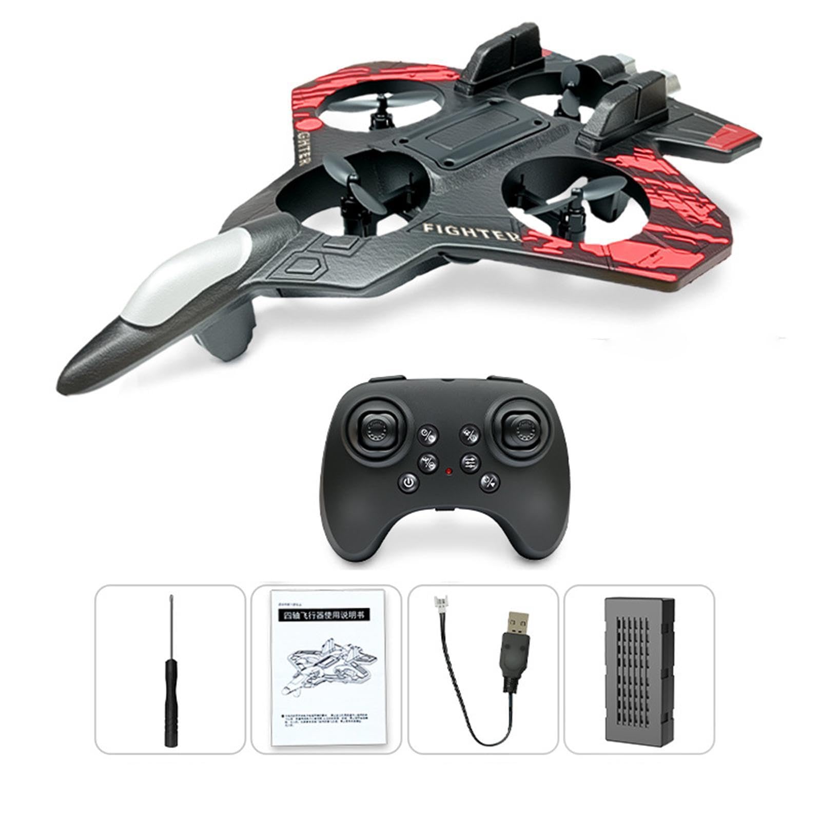 Qianly Avión Teledirigido de Fija Planeador RC Espuma de Control Remoto Diseño Estable y Juguete Volador Fácil de Manejar Adecuado para, Rojo