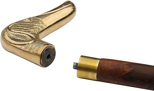 Miniatura 2 de Bastón de latón hecho a mano de 37 pulgadas con mango de latón, elegante bastón de madera de lujo, declaración de moda, regalos para hombres,