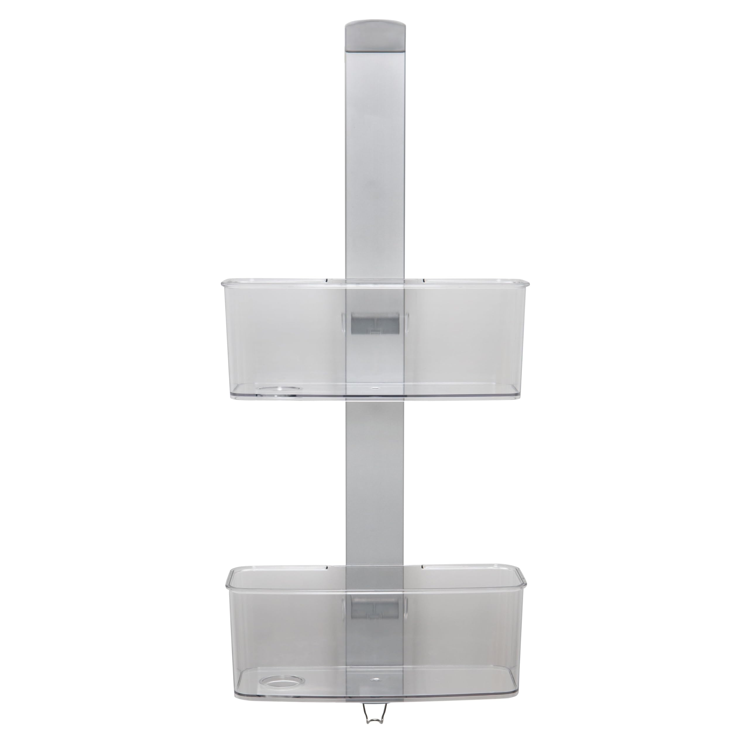 2-Tier Shower Caddy Rust Proof Aluminum 11 4x27 2x5 1 Inches with Glass Door Mount Suction Cup Deluxe