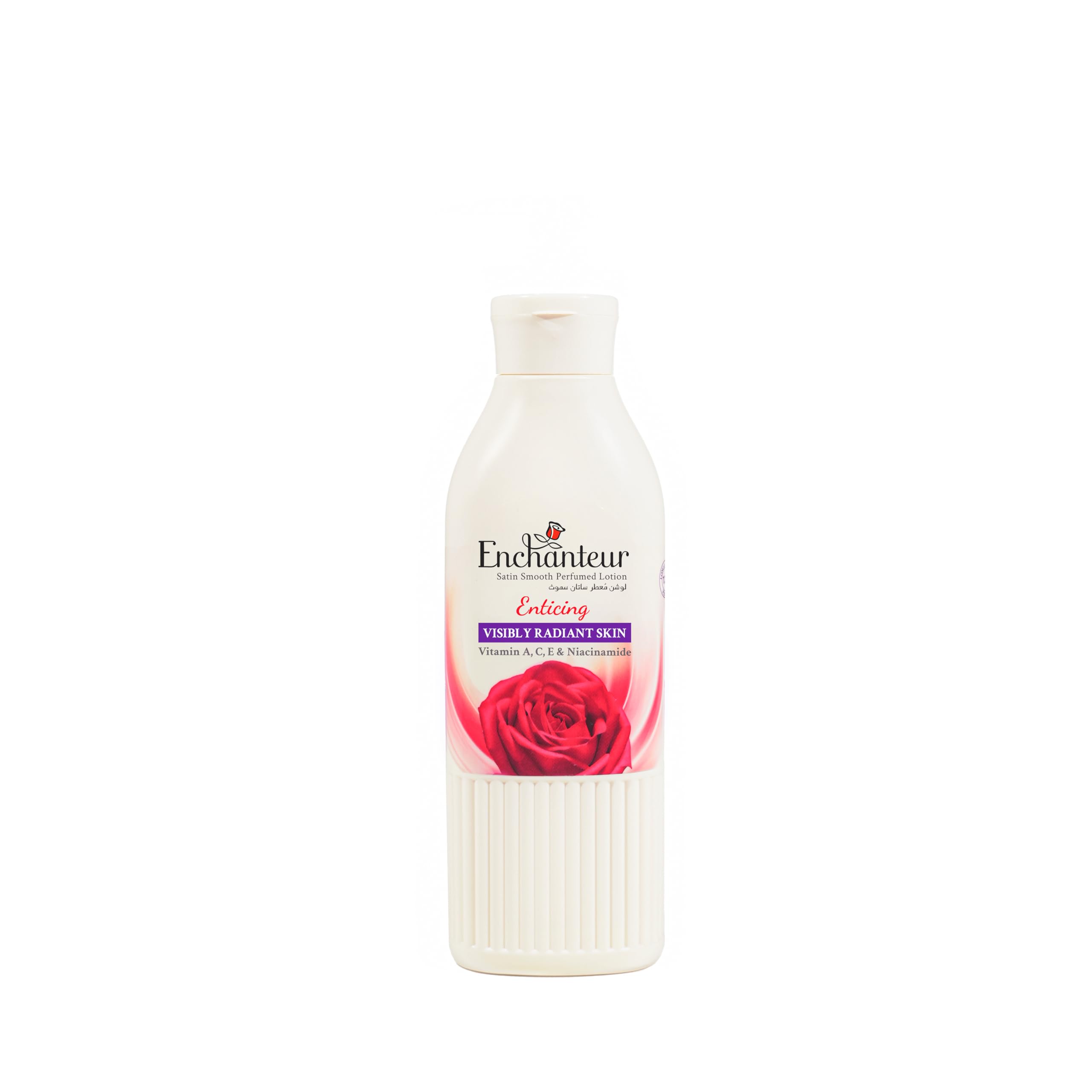 EnchanteurSatin Smooth Perfumed Lotion - Enticing, New Look & Improved Formula, Enriched with Vitamin A, C, E, Niacinamide, Aloe Vera & Olive Butter, For Smooth & Radiant Skin, All Skin Types, 250ml
