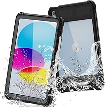 TECHGEAR Poseidon Case iPad 11th/10th Generation (A16 2025/2022) Waterproof Case - Slim Robust Armour Shockproof Waterproof Case with Built-in Screen Protector + Stand & Lanyard