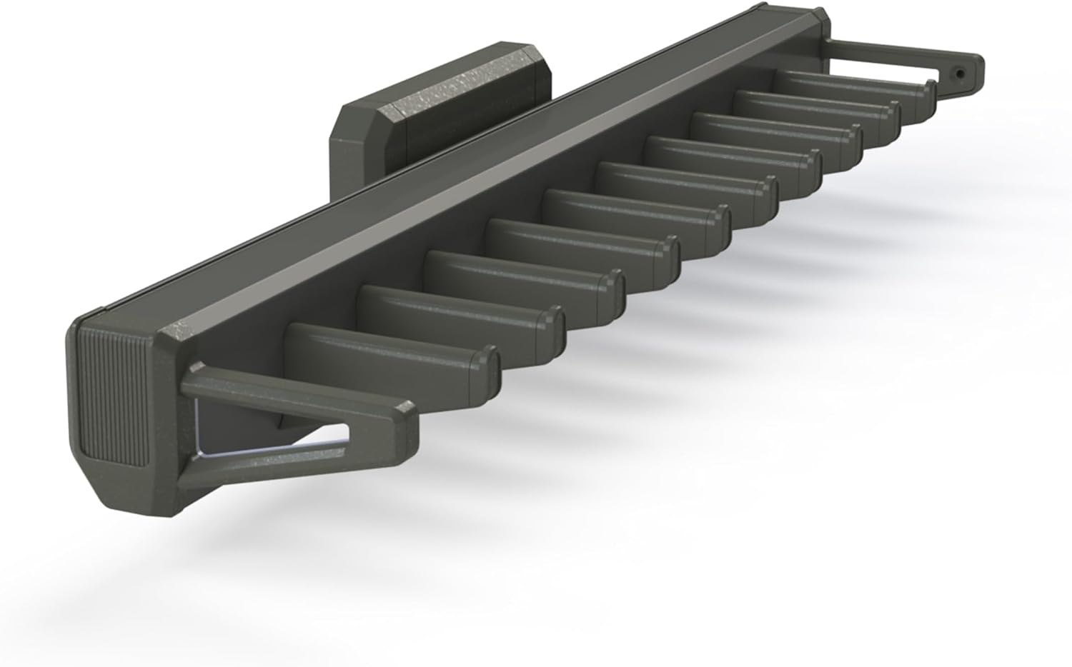 Emuca - Tie Holder Side Extendable for Quartz Cabinet, Plastic and Aluminium, Titanium