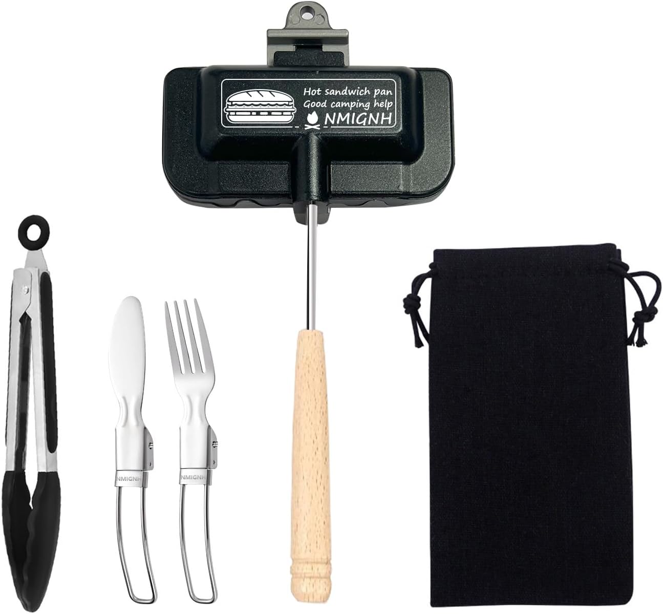 Sandwichera 4w1h, sandwichera caliente, bandeja para hornear sándwiches de doble cara, sándwiches de desayuno, sandwichera portátil para acampar al