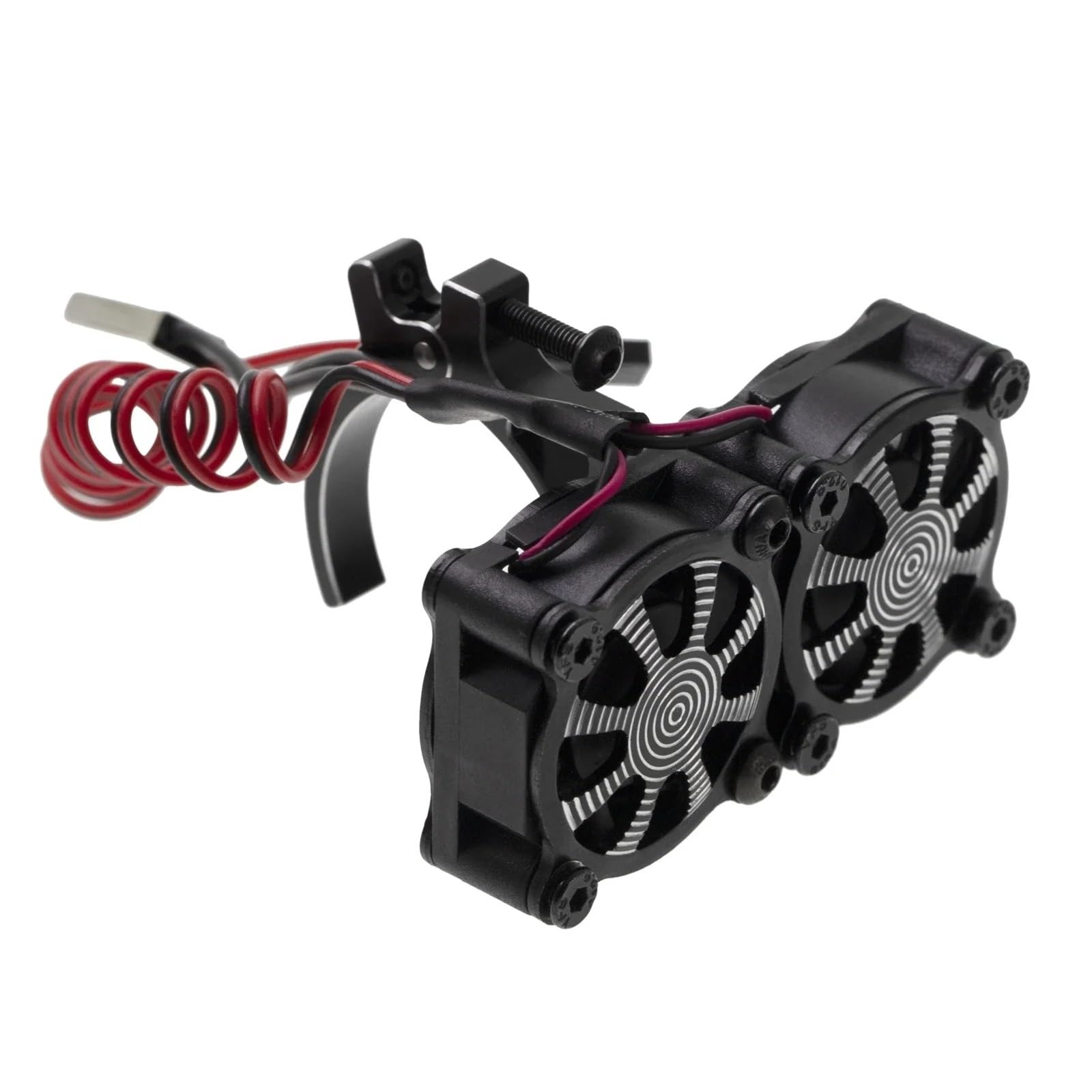 RC Upgrade Accessories for Axial for SCX10 for Traxxas for TRX4 for Tamiya 1/8 1/10 RC Car 540 550 3650 3660 Motor Heatsink Cooling Fan with Thermal Sensor(Black)