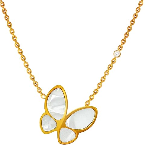 Butterfly Necklace For Women18K Gold stainless steel womens necklace Dainty Jewelry Gifts For Mother & Friends &ladies