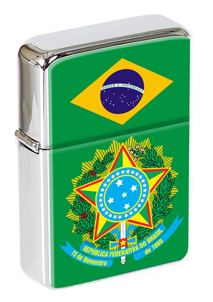 Giftshop Uk Silver Brazil Flip Top Lighter