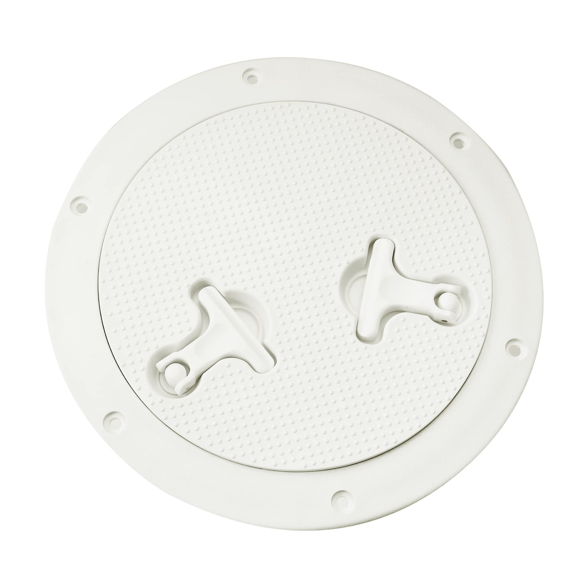 X AUTOHAUX 8 Inch Boat Inspection Deck Plate Hatch Marine Round Inspection Hatch Deck Plate with Detachable Cover Water Tight for Outdoor Installations White