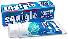 Squigle Enamel Saver Toothpaste : 36% Xylitol. with Fluoride. SLS Free. Prevents Canker Sores, Bad Breath, Perioral Dermatitis, Chapped Lips. Soothes & Protects Dry Mouths - 1 Pack