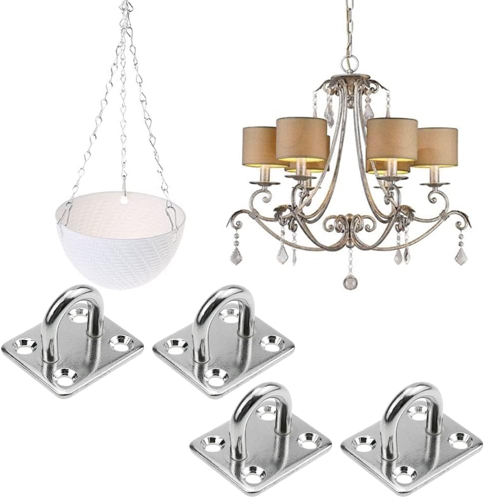 4 Stück Augplatten Edelstahl 304 - Wandösen Für Sonnensegel, Hängematten & Fitness