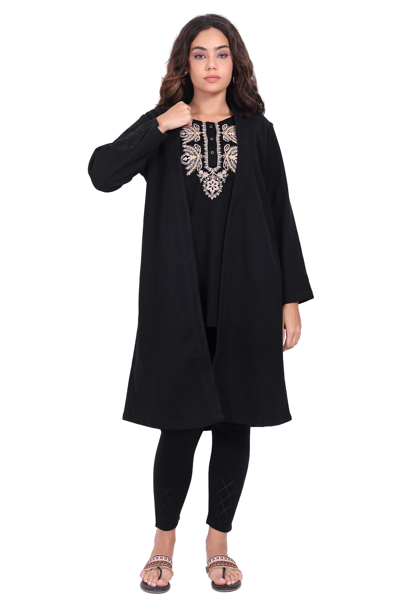 w for woman Embroidered Straight Winter Coat-picture-22