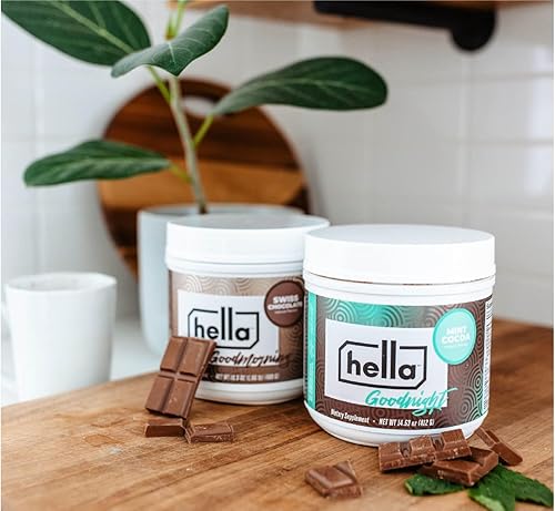 Miniatura 7 de Hella Goodnight Restful Muscle Recovery, mezcla de melatonina para dormir con magnesio, 5-HTP, Reishi, Gaba y zinc, apoya la relajación nocturna,