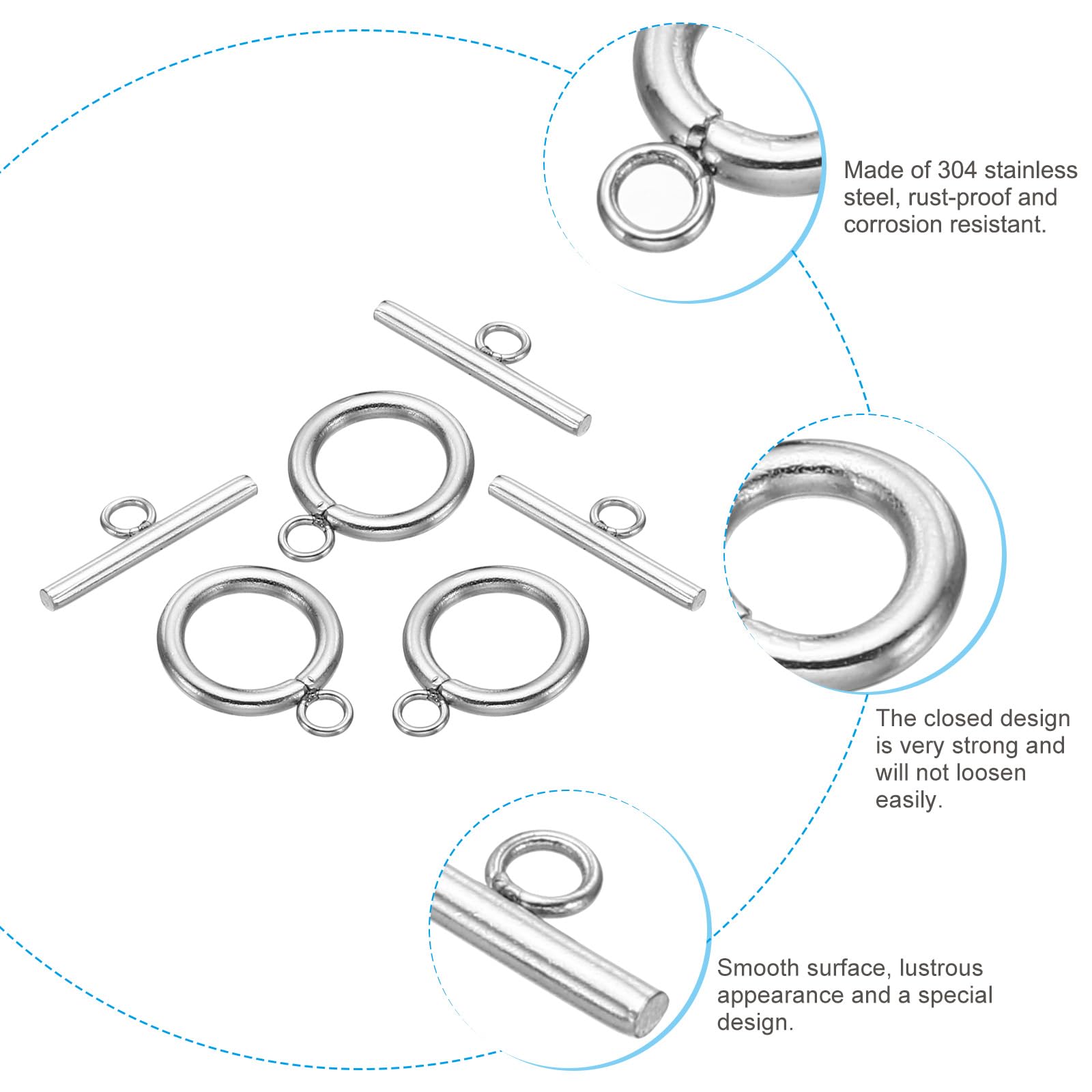 PATIKIL 13mm/0.51in Dia Toggle Clasp - Image 3