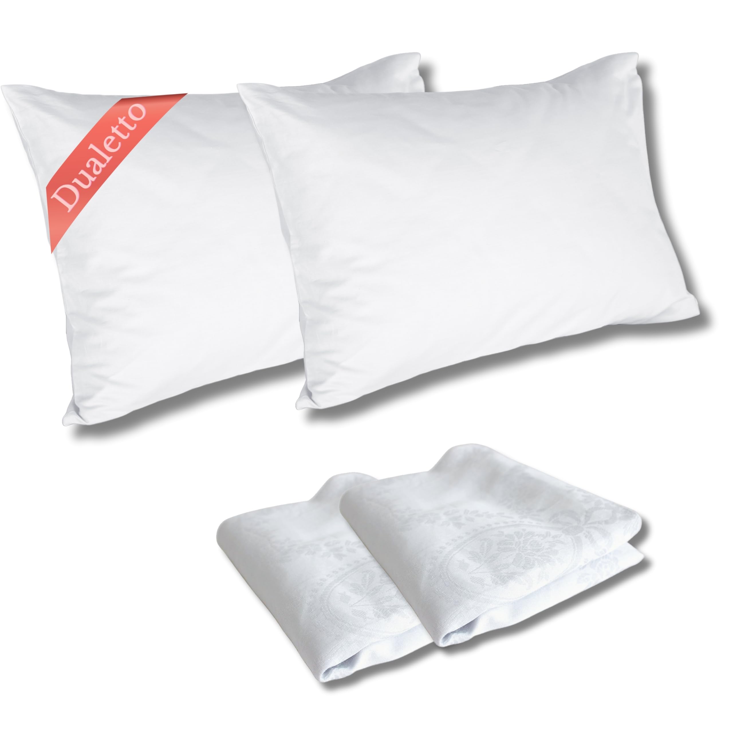 DREAM HAVEN - Cuscini Letto Matrimoniale, Guanciali Letto Coppia con Federe Cuscini in Omaggio, Anti acaro Anallergico 100% Made in Italy
