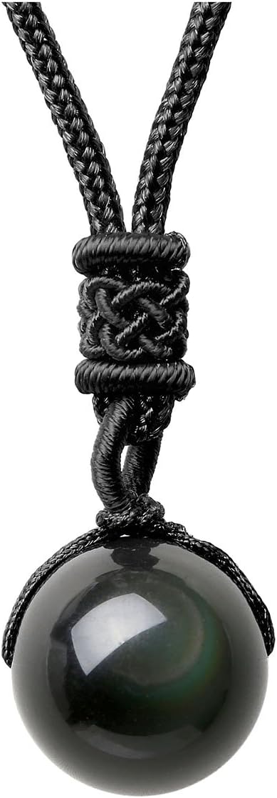 Healing Crystals Necklace Natural Tiger Eye Amethyst Lucky Blessing Protection Chakra Beads Stone Pendant for Women Men Adjustable