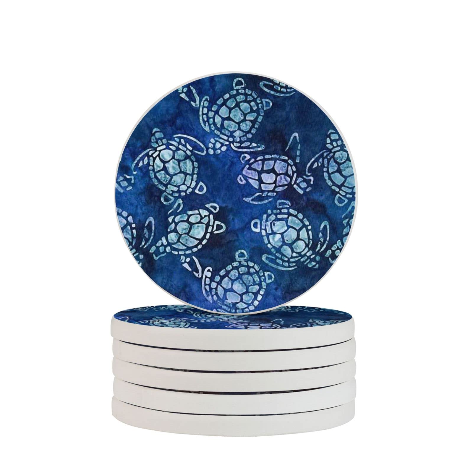 Sea Turtles Four Pieces Drink Coaster for Tabletop Protection Place Mats for Home Decor