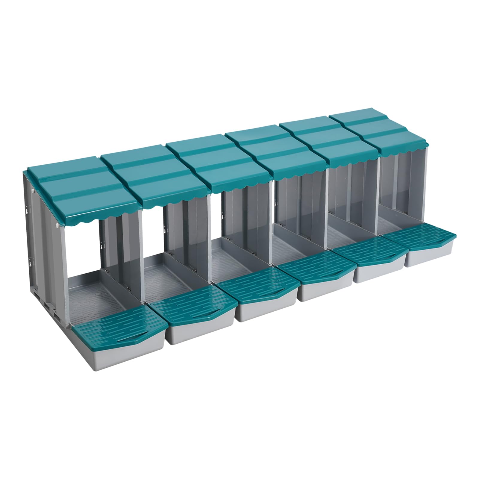 Nichoir pour poules avec 6 compartiments en plastique et boîte de collecte