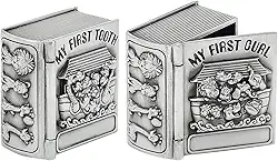 FINGERINSPIRE Conjunto de 2 peças My First Curl and My First Tooth Keepsake Box para guardar a memória da infância