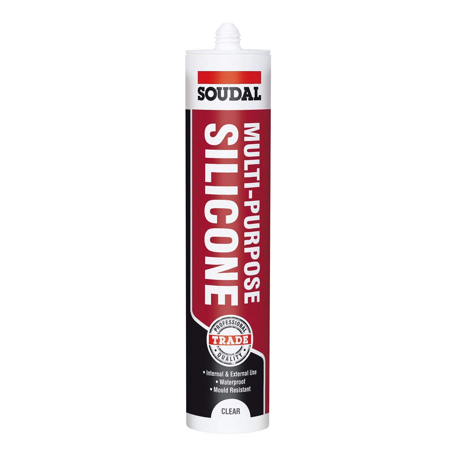 Soudal Trade Multi-Purpose Construction Sealant Silicone (24 Pack) - Clear
