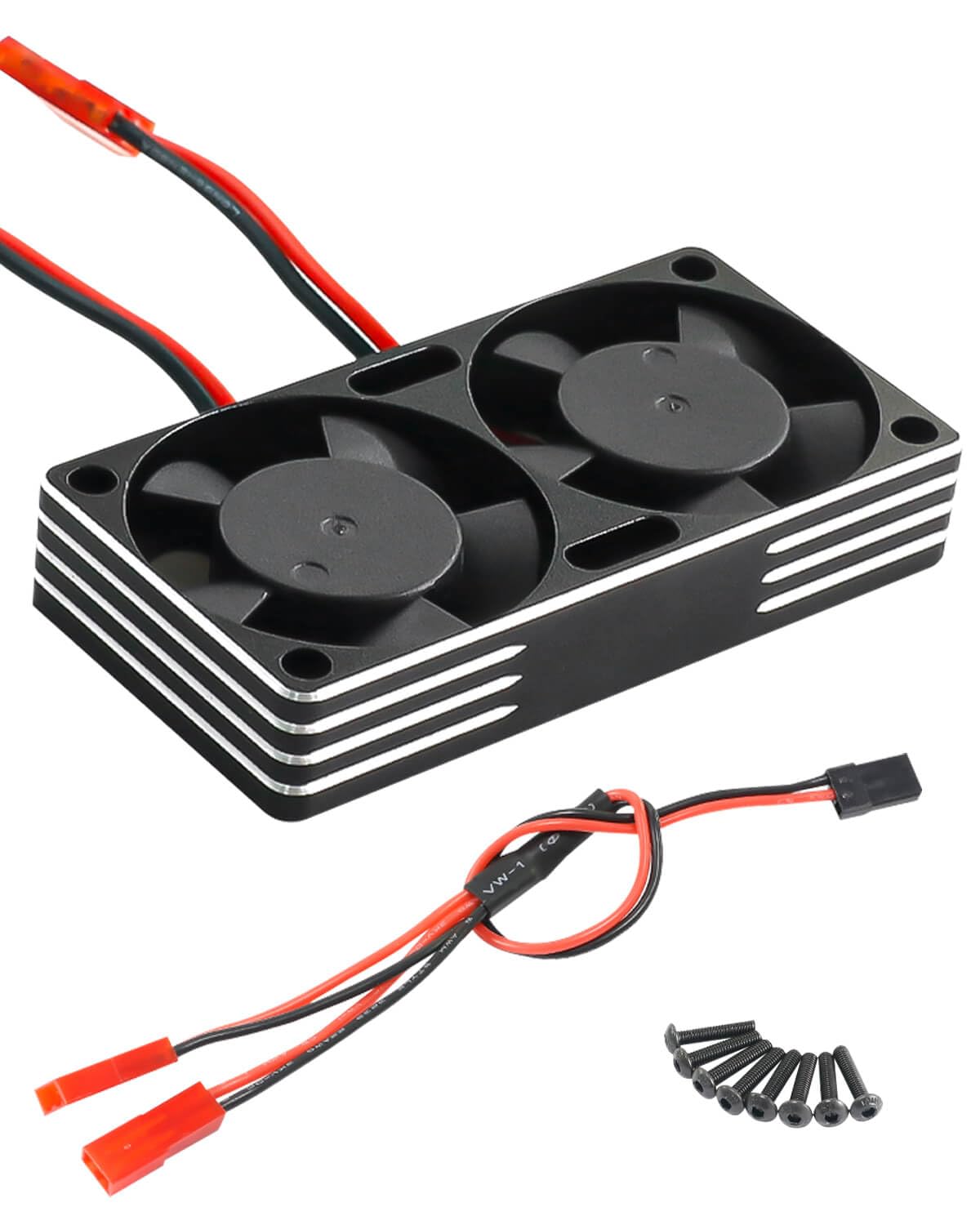 RCMYou RC Heat Sink 22000rpm Motor Fan 3.5V-8.4V Cooling Fan fit 540 550 3650 3660 3670 Brushless Engine Motor 3010 Update Parts for 1/7 1/8 1/10 RC Car Truck Buggy Crawler,Black