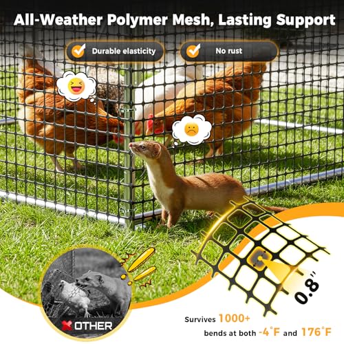 Image of CAMMOO Walk in Chicken Coop, 13.1x9.8x6.6ft Chicken Run for Yard with Cover