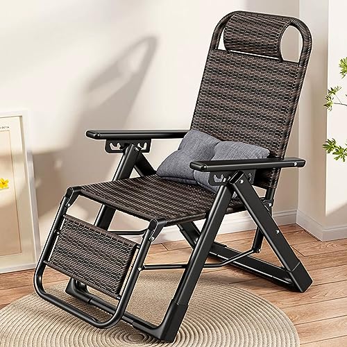 Outdoor Rotan Zero Gravity Chair, draagbare Patio Lounge Chair, Chaise Lounge meubels, extra grote campingstoelen, verstelbare verstelbare rugleuning, for terras, tuin, zwembad, strand. - Afbeelding 3