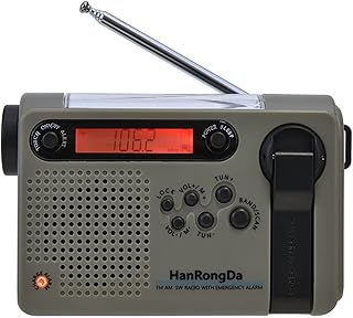 Rádio de emergência externa,Rádio de emergência externa rádio portátil AM FM SW manivela movida a energia solar com lanterna LED 2000mAh bateria alarme SOS