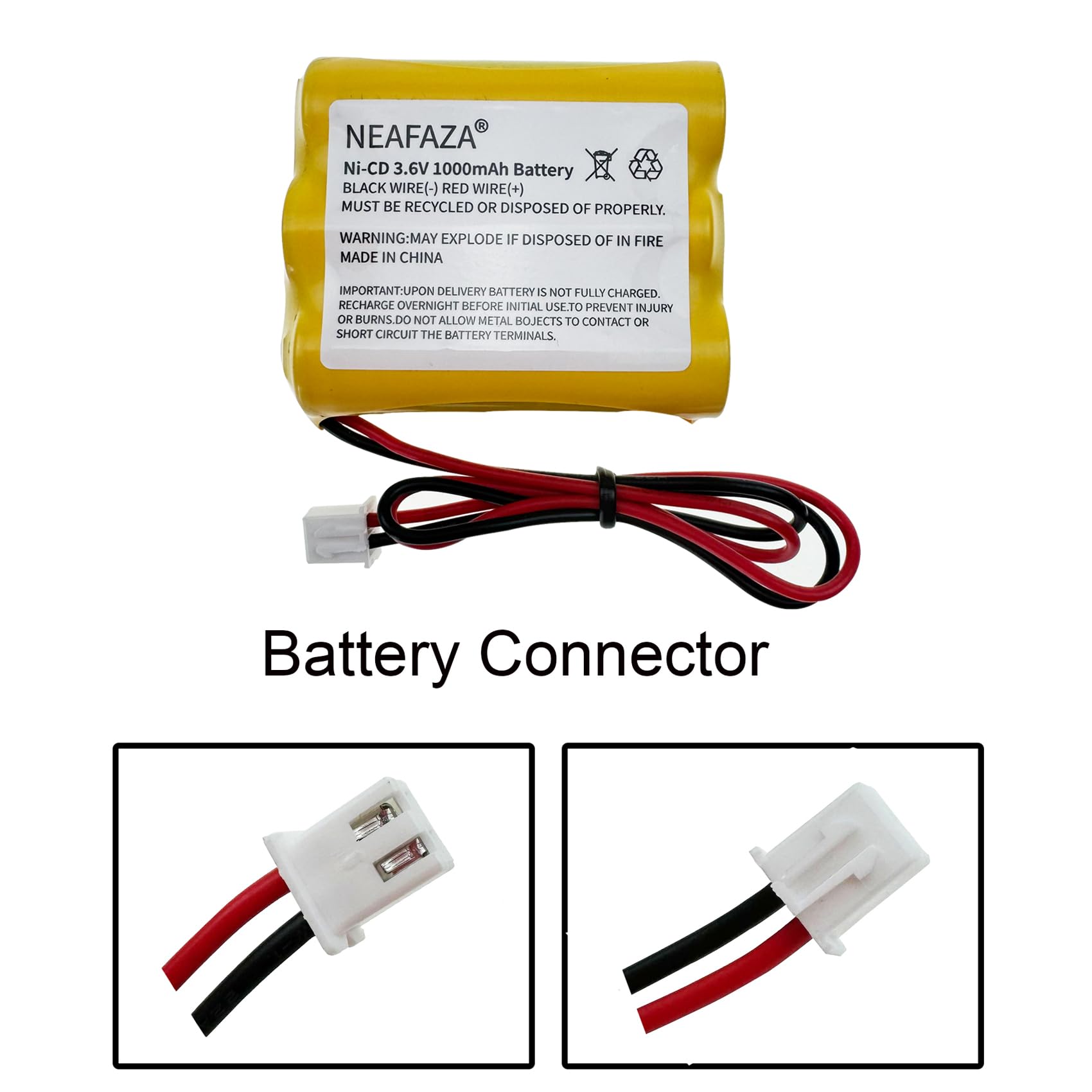 Amazon.com: NEAFAZA 3.6v 1000mAh Ni-CD Exit Sign Emergency Light