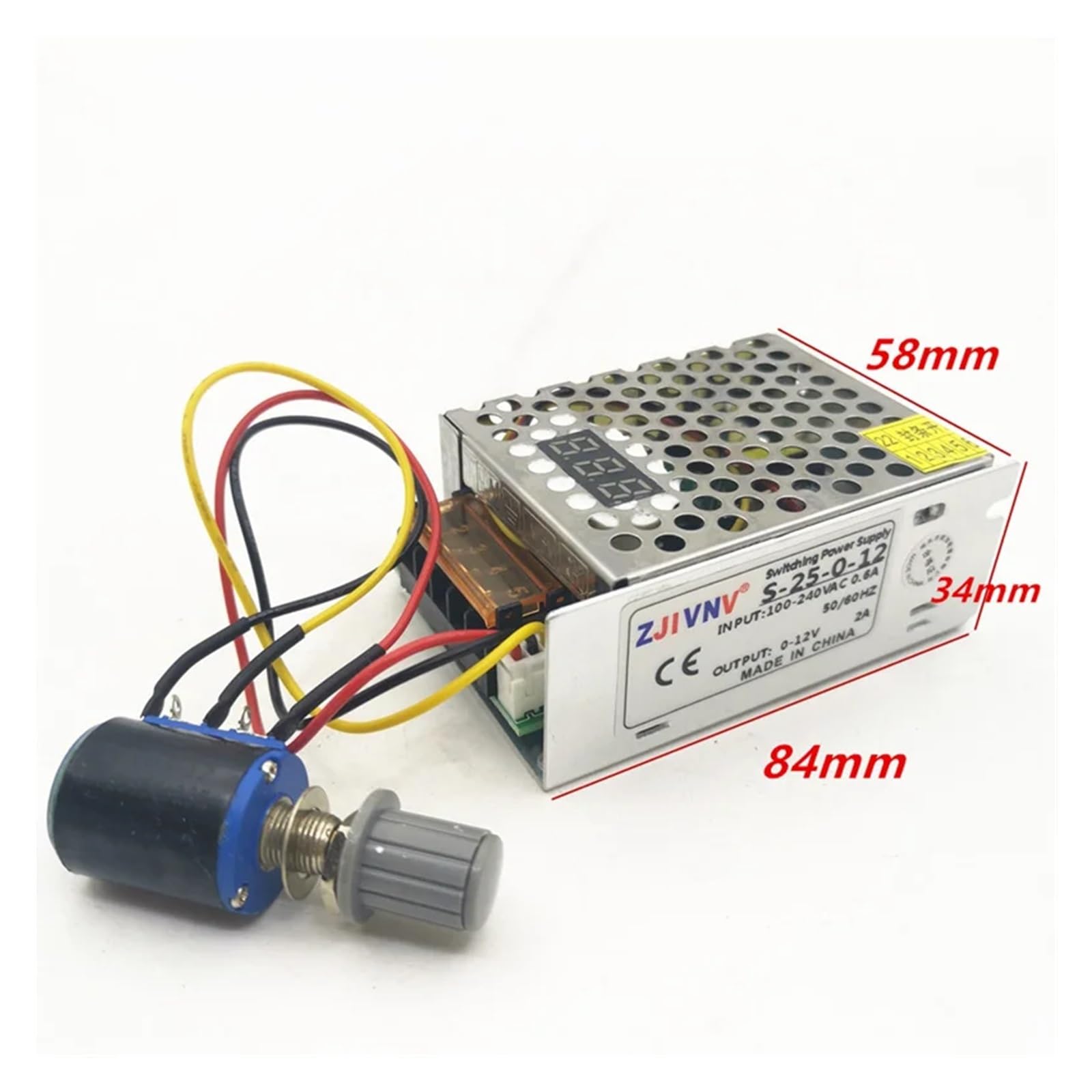 Zasilacz przełączany napięcie regulowane 25 W AC 100-240 V do DC 0-12 2 A z wyświetlaczem dla urządzeń elektrycznych HJS-25-0-12
