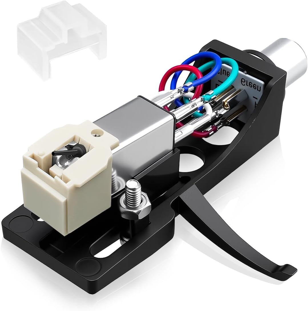 AT-3600L Magnetic Cartridge Fits for Pioneer PLX-1000 PL-518 PL-530 PL-A35 PLX-500 PL-560 PL-200 PL-516 PL-255 PL-200X XL-A700 PL-A45D, Record Player Turntable Cartridge Replacement Black Headshell