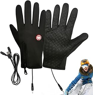USB 加熱手袋 - 22.5x9.5cm フルフィンガー冬用手袋、防水加熱ミトン、暖かいタッチスクリーン ハンドウォーマー |ポータブルミトン 女性 男性 アウトドア 寒い天候 スキー ハイキング スノースポーツ用