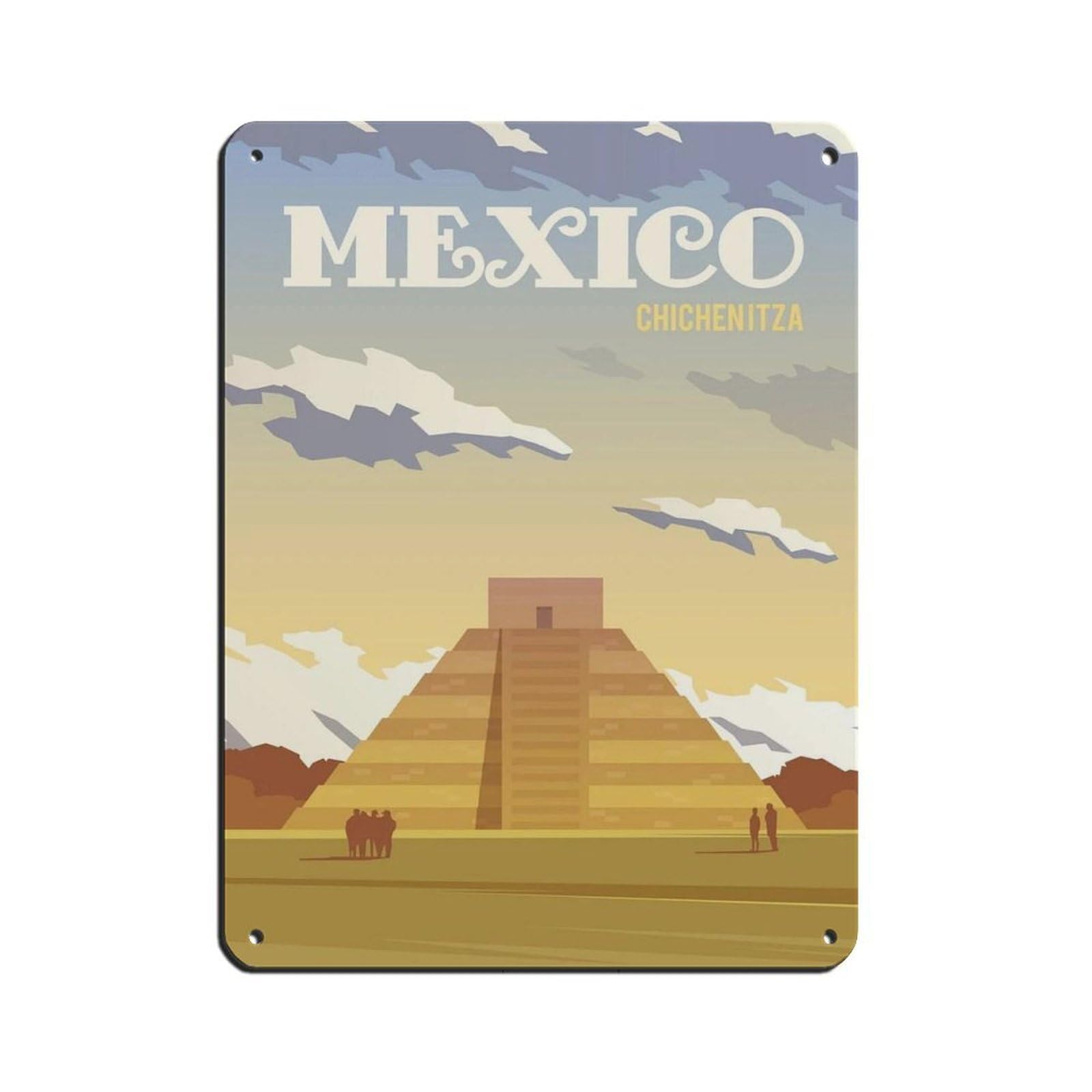 Mexico Travel Poster, Mexico Poster Retro Poster Metal Tin Sign Chic Art Retro Iron Painting Bar People Cave Cafe Family Garage Poster Wall Decoration 12x16inch(30x40cm)