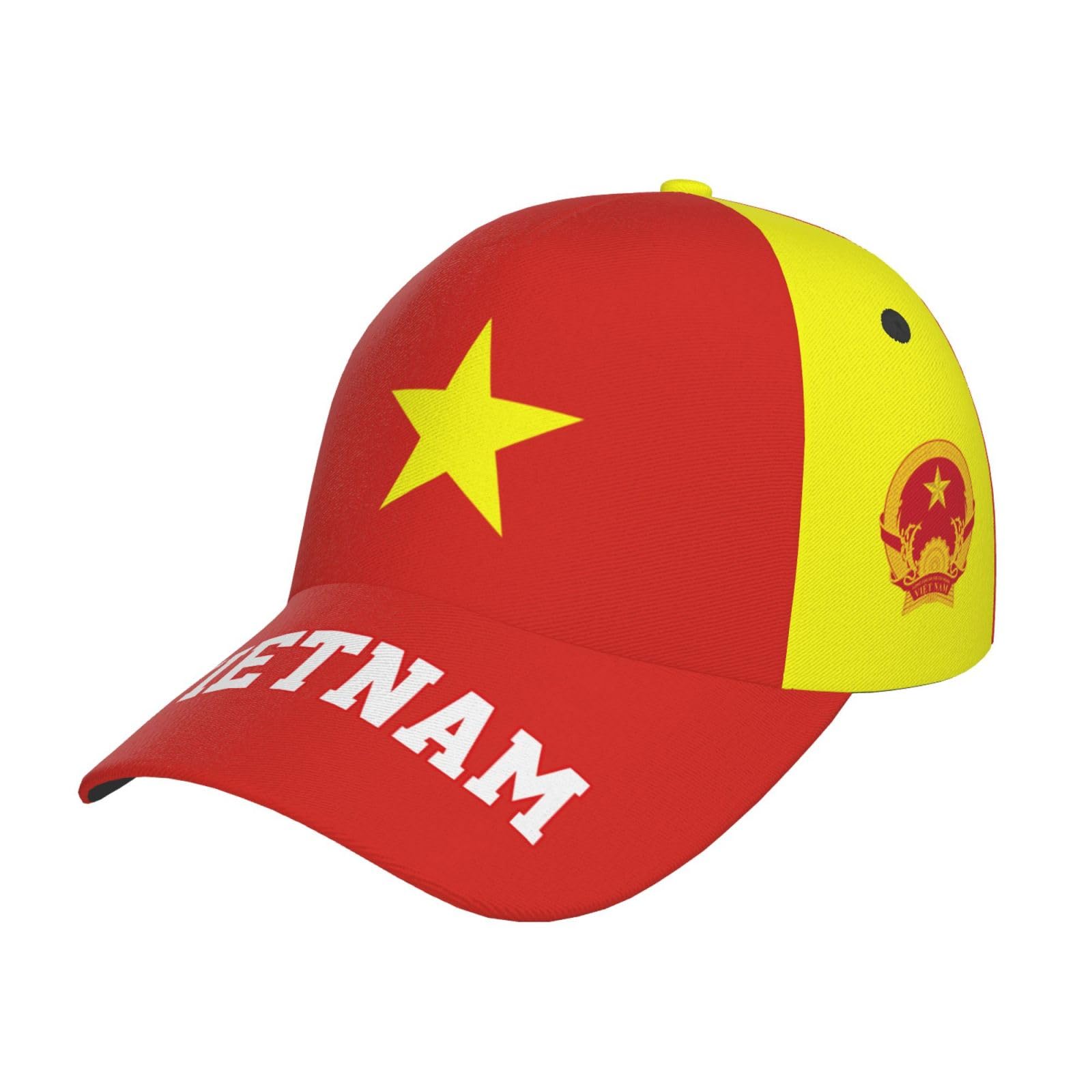 Hacxz Unisex As Pics Vietnam Flag Vietnamese 3D Print Baseball Caps Hat Patriotic Cap Multicoloured