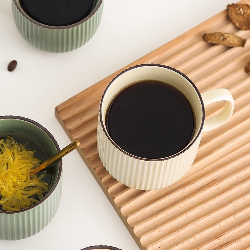 Tazza Tazza in Ceramica a Righe in Rilievo Tazza per Acqua Domestica Tazza da caffè per Ragazze Tazza da tè Semplice per Ufficio (B)