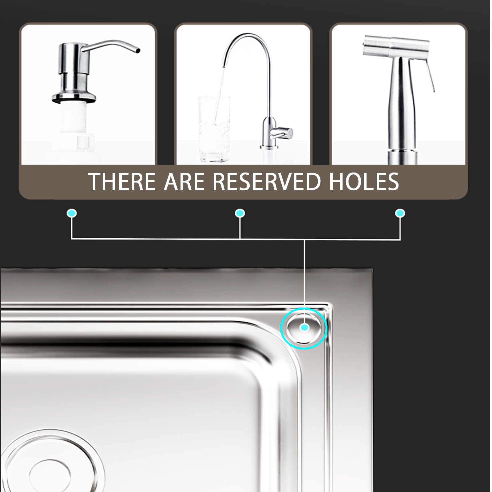 Lavello in Acciaio Inox Lavello Cucin Autoportante Lavello Cucina Commerciale Giardino Esterno lavando lavello per Interni Esterni Garage e Cortile Ristorante Lavanderia (42 x 37 x 82cm)