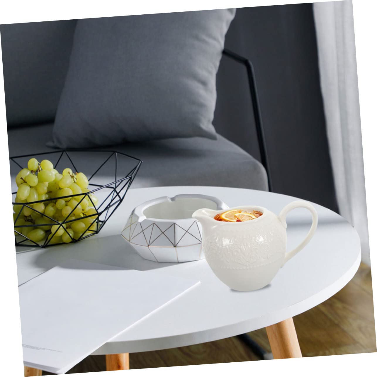 Juego de Azucarero y Hervidor de Leche Cerámico 2 Piezas, Contenedor Tapa y Diseño en Relieve, Color, Adecuado para Café y Uso Doméstico