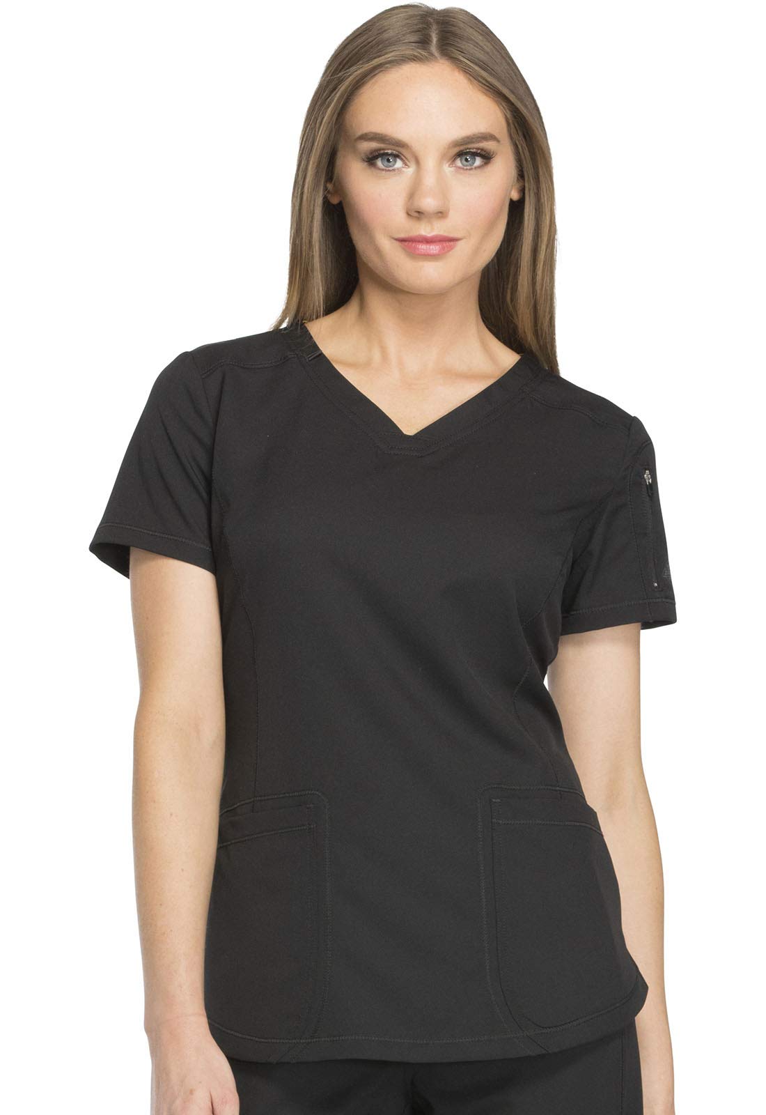 DickiesDynamix Womens Tops, Athletic-Inspired V-Neck Scrub Top with Four-Way Stretch and Moisture Wicking DK730