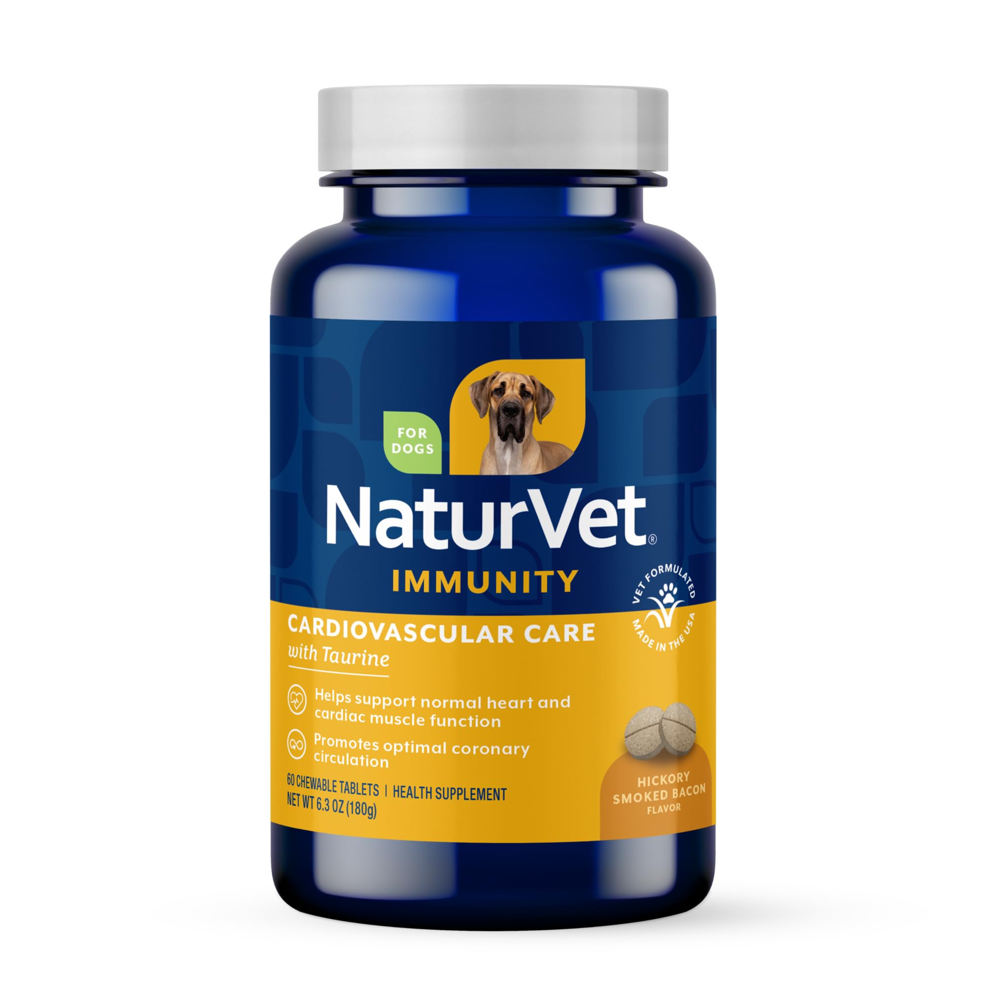 NaturVet Cardiovascular Support Plus Taurine For Dogs Helps Support Normal Function Of Heart And Cardiovascular System Chewable Tablets 60