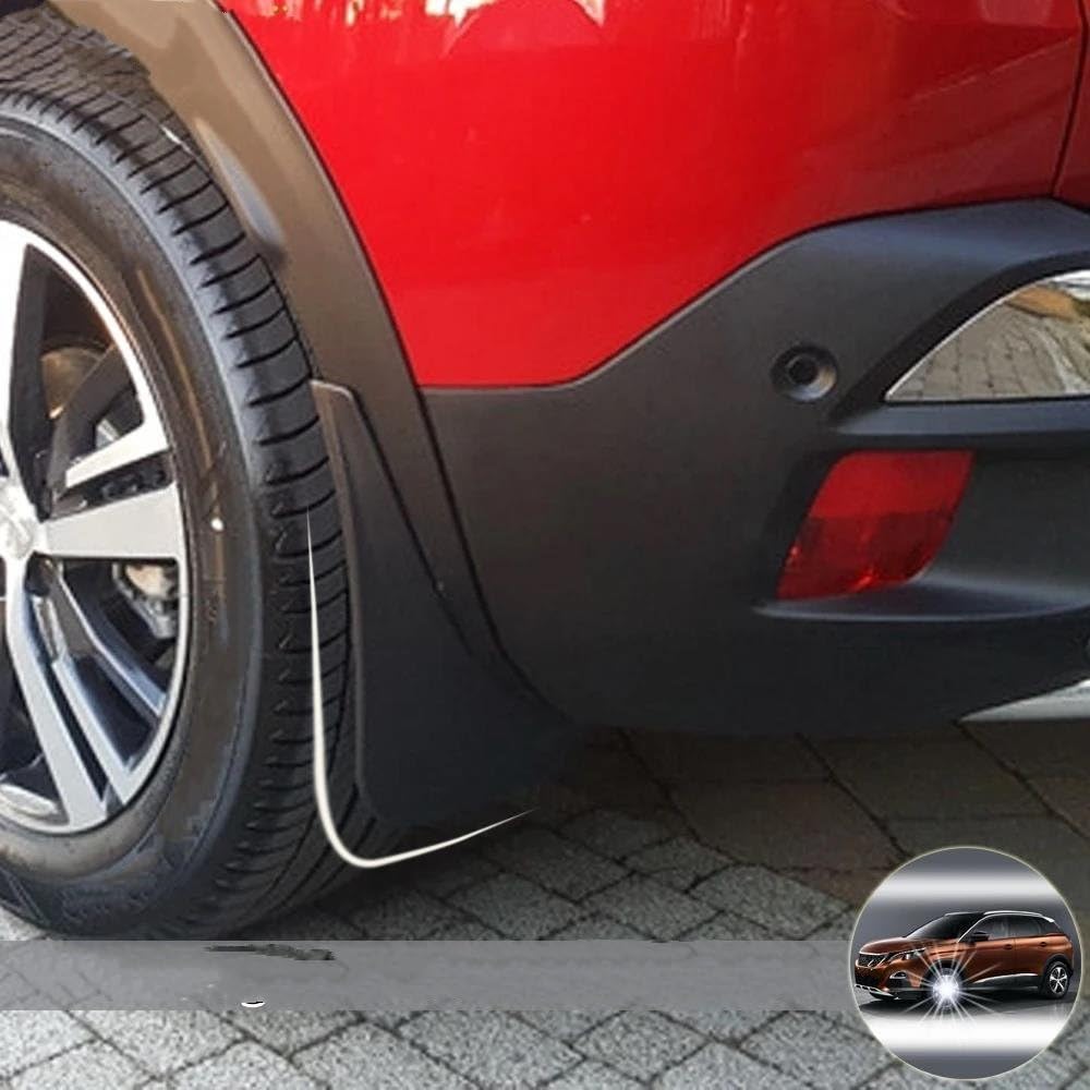 Eamily 4 stuks spatlappen compatibel met Peugeot 3008 SUV, spatborden, spatborden, spatborden, achterspatborden, styling carrosseriewielaccessoires (17-18 Peugeot 3008 MK2 GT) (17 Peugeot 3008