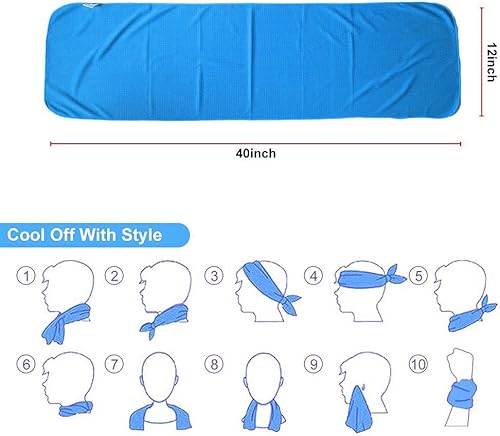 Miniatura 67 de Sukeen Paquete de 4 toallas refrescantes (40 x 12 pulgadas), envolturas refrescantes para el cuello, toalla de hielo, toalla fría suave