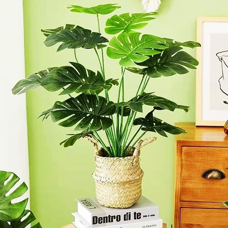 Miniatura 4 de Plantas de palma artificiales de 24.4 pulgadas, palmera falsa, plantas tropicales de selva, plantas tropicales grandes de hojas verdes, plantas de