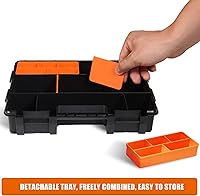 Vista 7 de TCE Caja de herramientas organizadora de piezas, caja de herramientas de almacenamiento versátil y duradera para pernos, tornillos, clavos, tuercas