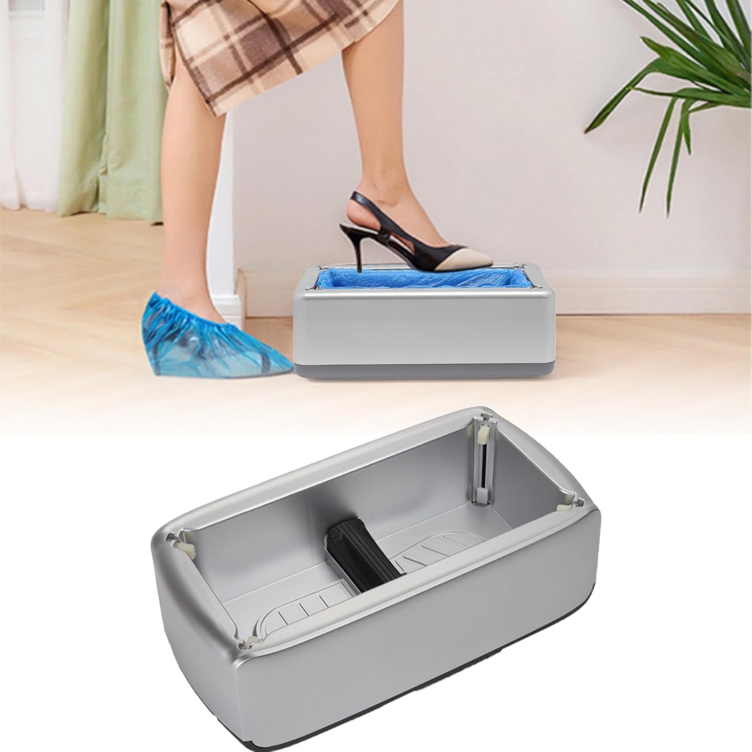Automatic Shoe Cover Dispenser - Shoe Wrapping Dispenser, Booties for Portable Machine, Film Cover Device with 100 Shoes Covers | Practical Indoor Footwear Protection for Home Office Entrance