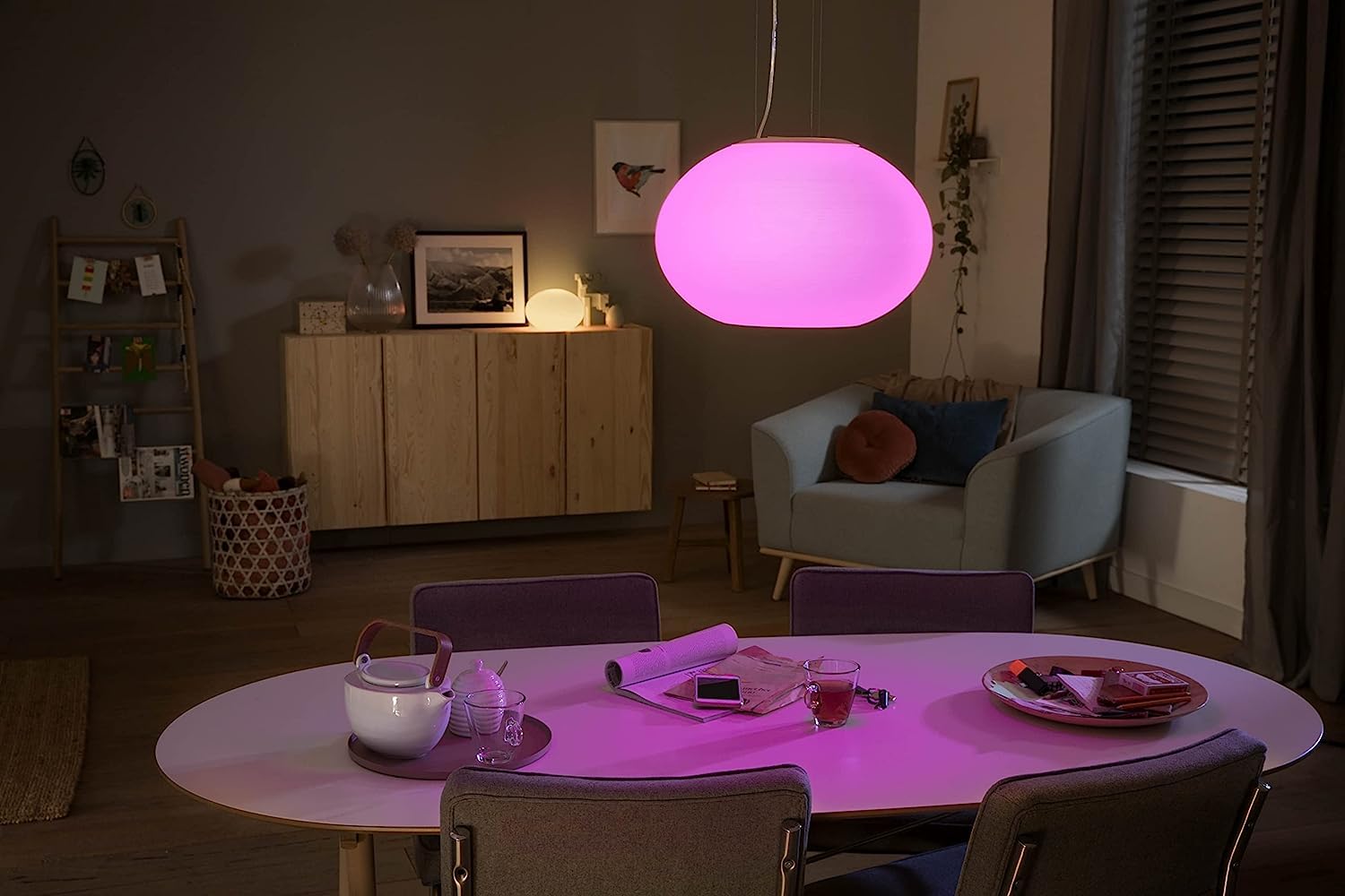 Philips Hue – Lámpara inteligente, Hue Flourish, Lámpara Colgante LED Inteligente, Luz Blanca y de Colores, Compatible con Alexa y Google Home, Color Blanco