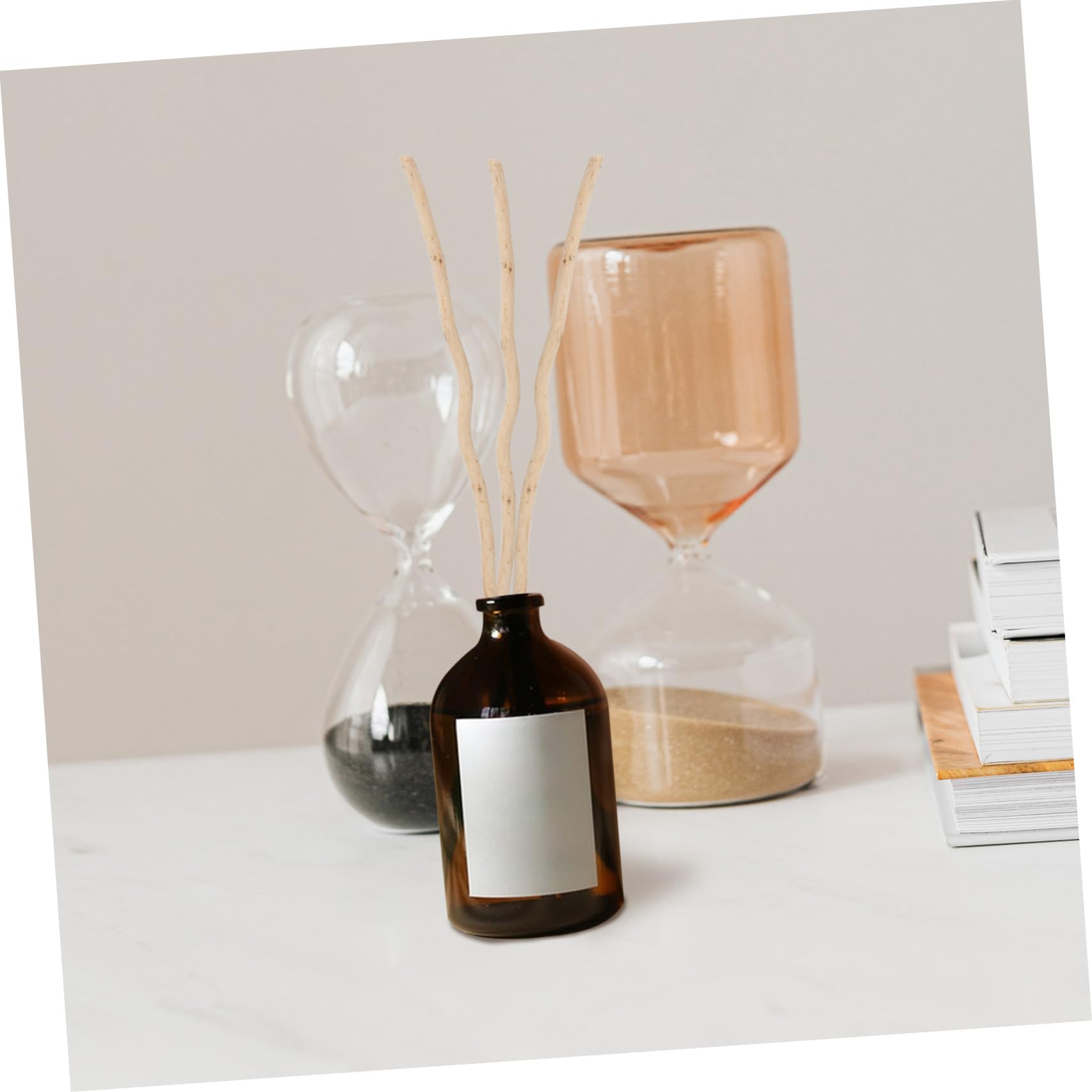 VALICLUD 4 Sätze Aromatherapie-Stick Schilf Duftend Natürlich Schüttgut Duftstöcke Streifen Öle Für Diffuser Bad Rosa Öldiffusor Enthalten Diffusor-Sticks Wesen Beige Hölzern 50 Stück * 4