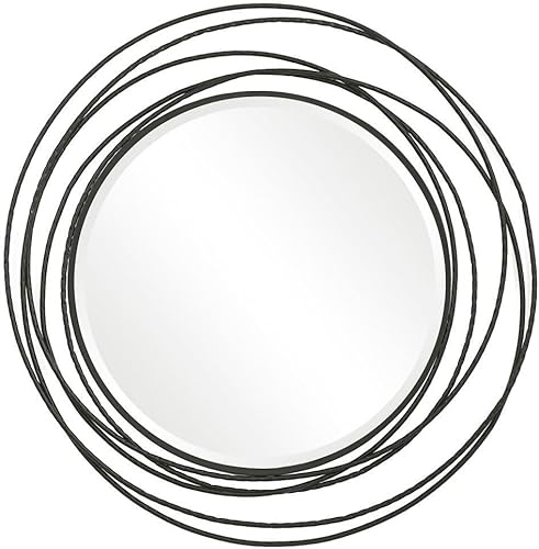 Uttermost 09704 Whirlwind Espejo Redondo Negro