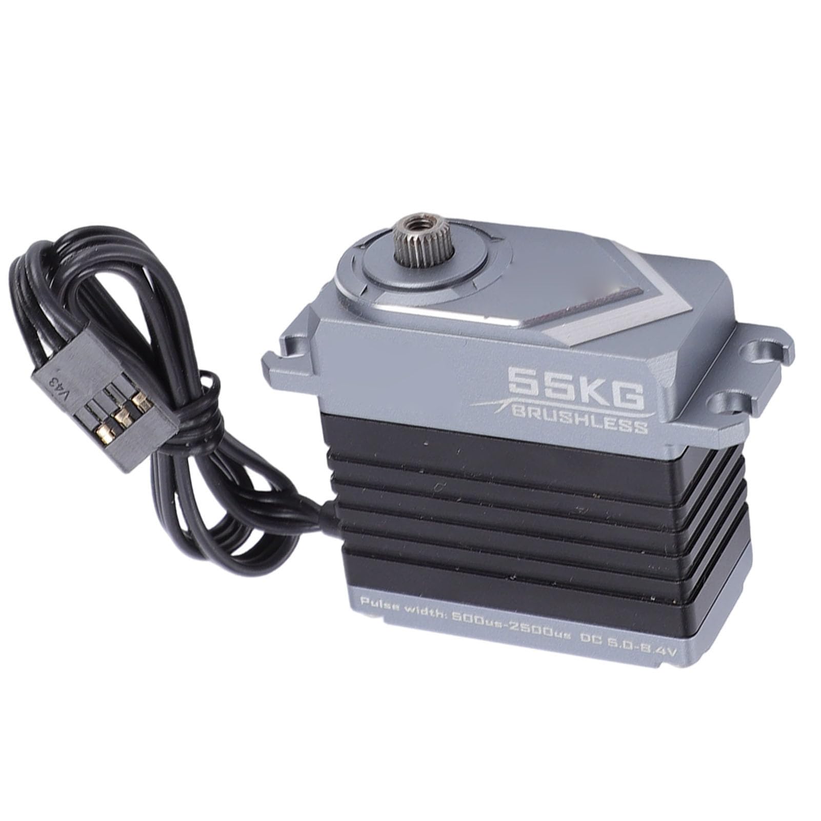POENVFPO 55 Kg Bürstenloses Servo, Drehmomentstarkes Vollmetall-Stahlgetriebe-RC-Servo mit Magnetischem Encoder und Leistungsstarker, Stabiler Leistung für RC-Modellautos