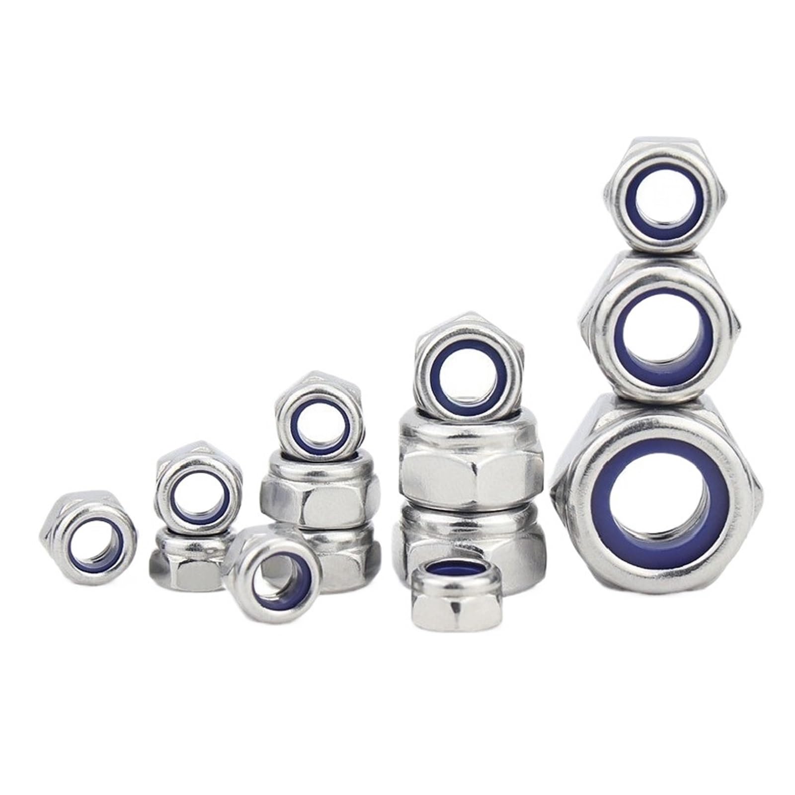 Tuerca antiaflojamiento de rosca izquierda de acero inoxidable M4 M5 M6 M8 M10 M12 304, tuerca antideslizante autoblocante de rosca izquierda(50pcs,M12)