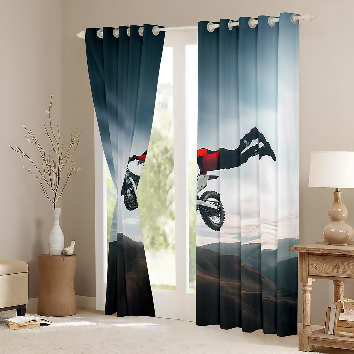 Amazon.co.jp: モトクロス ライダー カーテン 寝室 エクストリーム
