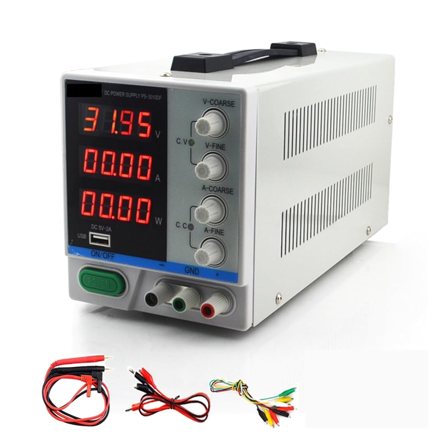 Regulowany zasilacz sieciowy 30 V 10 A z 4-cyfrowym wyświetlaczem LED do użytku laboratoryjnego (PS-3010DF)