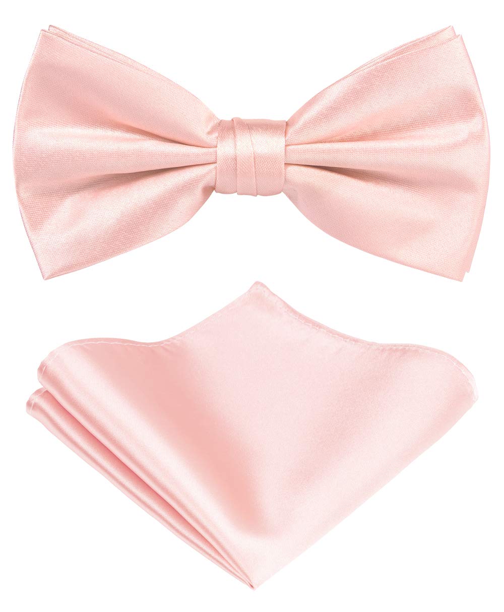 Tie G U StyleTIE G Solid Color Pre-tied Bow Tie and Pocket Square Sets in Gift Box